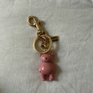 Coach Pink Teddy Bear Keychain